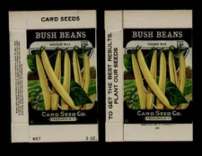 1920s LITHO CARD CO. BUSH BEAN WAX SEED PACKET BOX