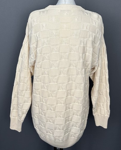 BURBERRYS CABLE KNIT JUMPER - LARGE BURBERRY LOGO - Size 38" Chest - Medium M - Picture 13 of 19