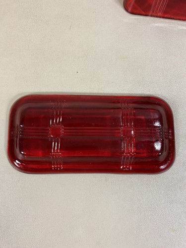 Hazel Atlas Ruby Red Criss Cross Butter Dish - Picture 10 of 10