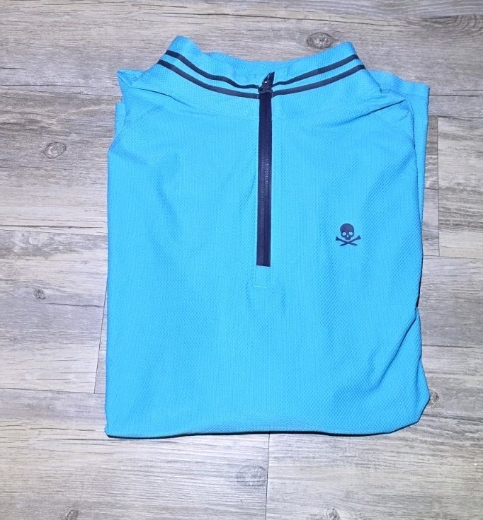 G/Fore Golf Men's Quarter Zip Pullover Icon Luxe Skull Blue Longsleeve ...