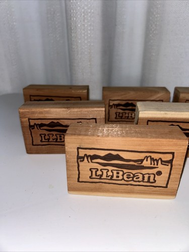 LL Bean Cedar Bloques Madera 1x3x2 Coleccionables Raro Caja De Nueve Almacenamiento De Colección - Imagen 2 de 5