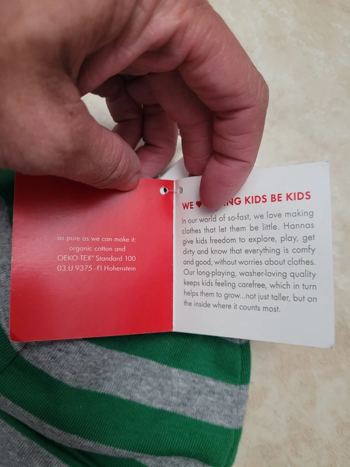 Hanna Andersson Gorro de Algodón Orgánico Puro Niños Gorra Tejida a Rayas Sombrero Informal NUEVO Foto 3 de 4