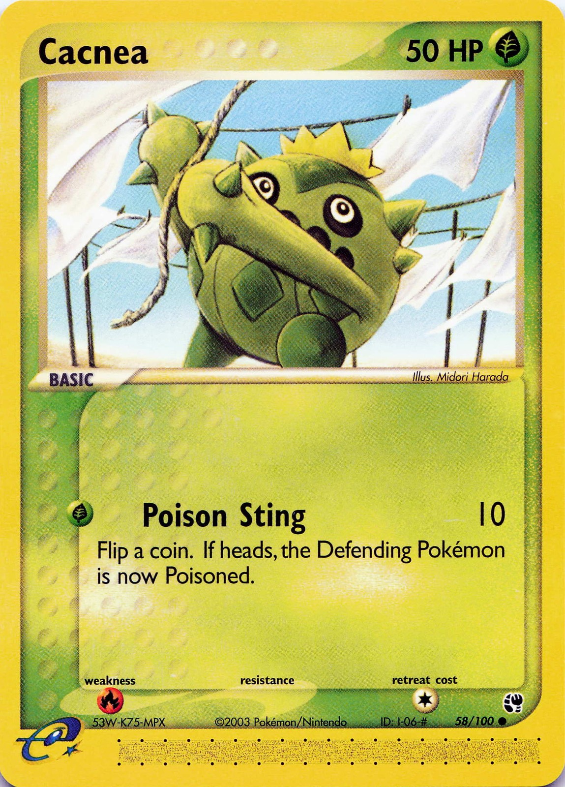 POKEMON Cacnea - #58/100 Normal Sandstorm NM