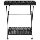 Table Black Metal 22.8x13.8x28.3 in Foldable Tea Table vidaXL