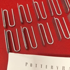 Pottery Barn Drapery /Curtain Hooks 1.5 in Silver Metal Slide Pins Set of 10