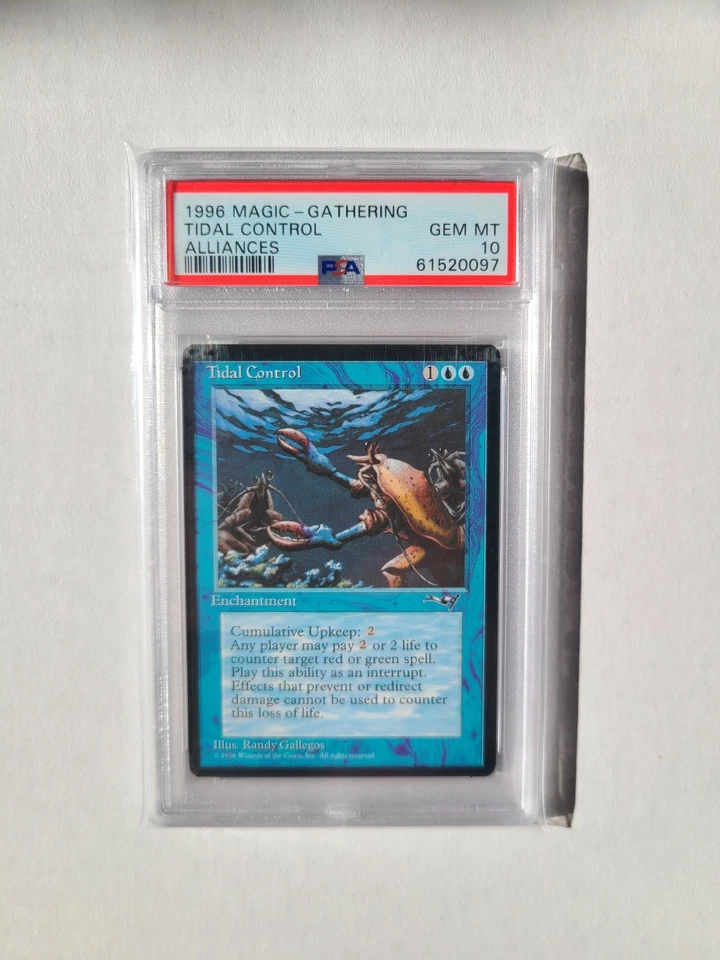 MTG Tidal Control PSA 10 GEM MINT 1996 Alliances Vintage Reserve List Magic Card - Image 2 of 4