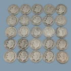 Lot 25pc Roosevelt Dimes 90% Silver Circulated 900 proof Roosevelt 1946 61.8g B1
