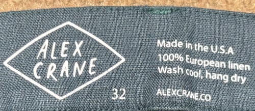 Alex Crane Herren blau 100 % europäisches Leinen hergestellt in den USA Hose Größe 32 - Bild 3 von 10