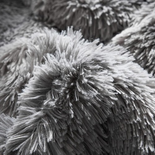 Shaggy Comforter Set Queen Size 3 Pieces Winter Faux Fur Queen, Black White - Picture 8 of 9