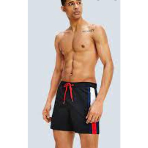 Pantalones Cortos Tommy Hilfiger Deportivos Negros Tejidos Dobladillo Rollo Cordón Talla Pequeña - Imagen 2 de 8