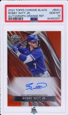 2024 Bobby Witt Jr. PSA 10 Topps Chrome Black Auto Orange Refractor 21/25