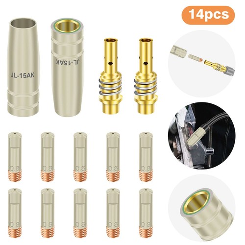 For 15AK MIG/MAG Heat-resistant Welding Torch Kit Contact Tip Nozzle Diffuser - Picture 7 of 17