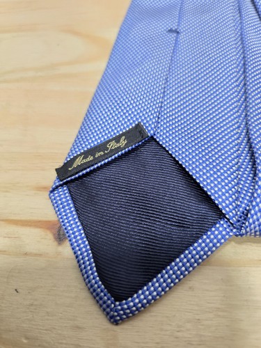 MASSIMO DUTTI Men's 100% Silk Necktie Blue Geometric W:2.8" L: 61" - Picture 6 of 14