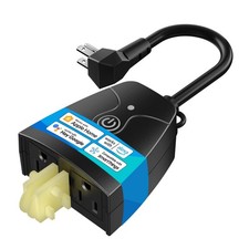 Outdoor Smart Plug Compatible with Apple HomeKit, Siri, Alexa, Google Assista...