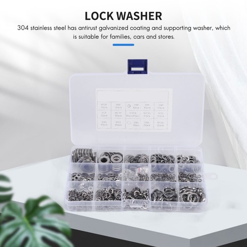 304 Edelstahl Flachscheibe und Sicherungsscheibe Sortiment Set (700 Teile, 4161 - Bild 5 von 9