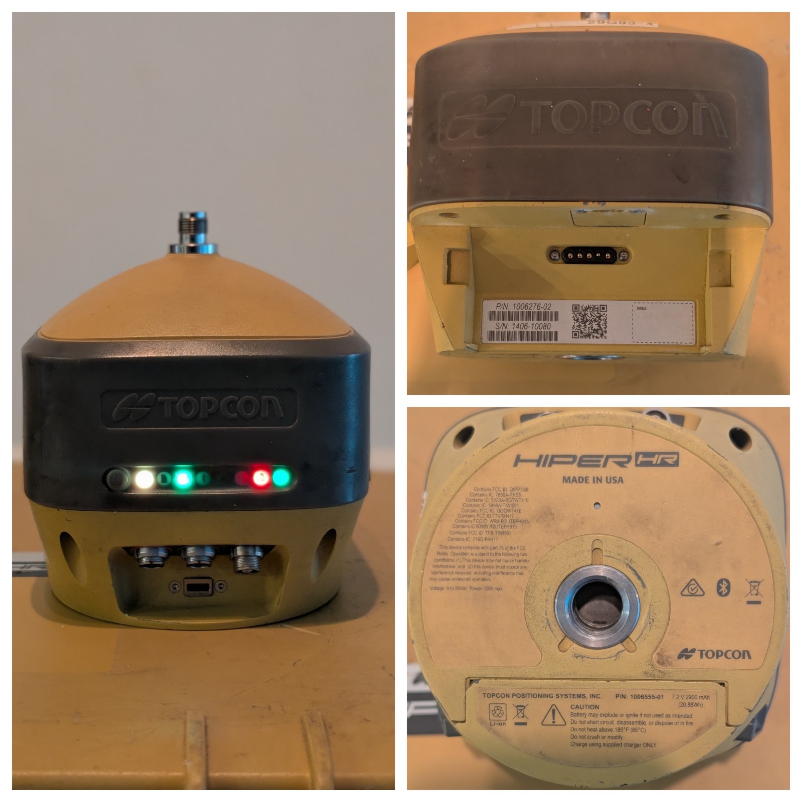 Topcon Hiper HR GPS GNSS Galileo Beidou UHF Base or Rover RTK Receiver w/ Tilt