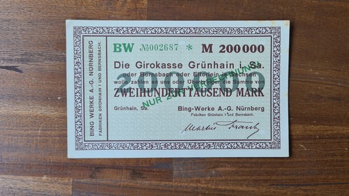 Bing Werke AG Nürnberg, Grünhain 200000 Mark 1923 2503