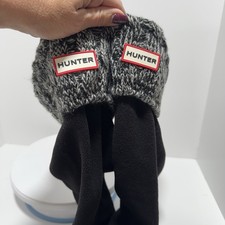 Hunter Unisex Black Tall Fleece Welly Boot Socks XL Womens 11-13, Mens 10-12
