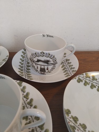 Französisches Porzellan d'auteuil Chambord Demitasse Tassen & Untertassen 5er Set +3 Untertassen - Bild 7 von 17