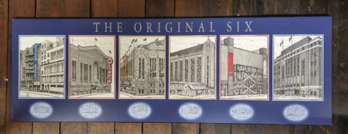 NHL Original Six Arenas 8x24 Wooden Plaque -Leafs, Bruins, Habs, Hawks, Rangers