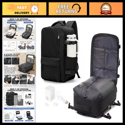Large Travel Backpack, Flight Approved Carry-On, Laptop Work Bag for Men & Women