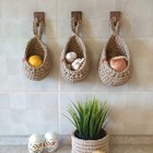 Eco friendly Hanging Wall Baskets for Fruits and Vegetables Jute Cotton Rope