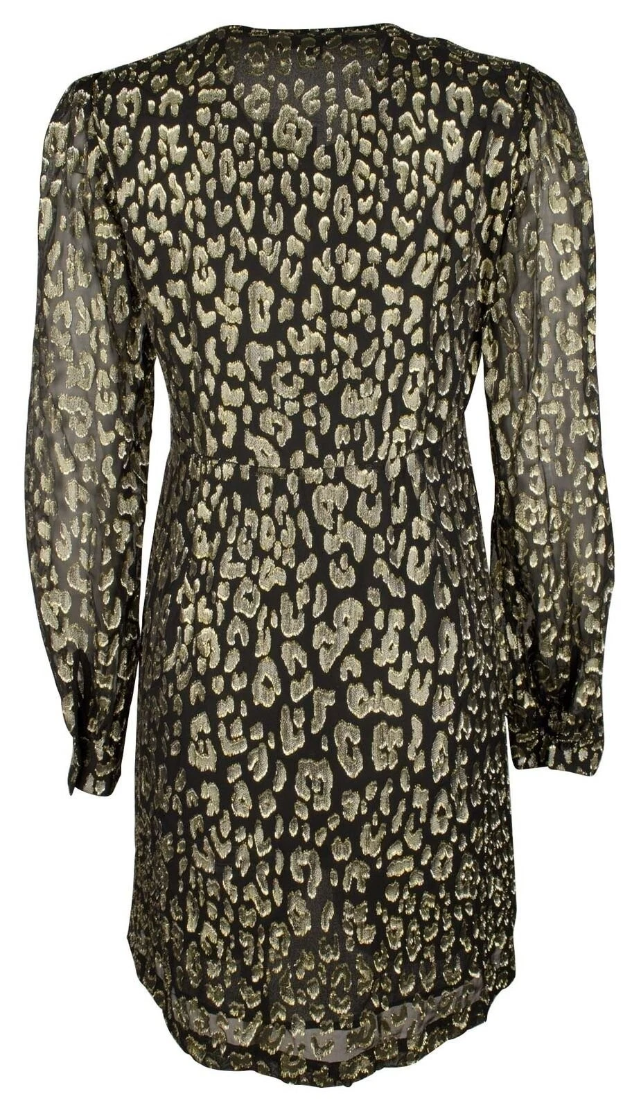 Michael Kors Mini Abito Donna Leopardato Jacquard Metallizzato Nero Oro