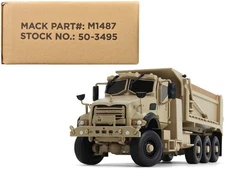 2023 Mack Defense M917A3 Heavy Dump Truck Tan 1/50 Diecast Model First Gear