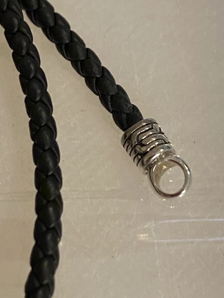 Raro juego de amuletos de plata 925 John Hardy de 3 piezas/collar de cuero negro de 3 mm 26”/etiqueta Foto 4 de 4