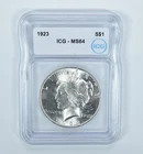 1923 Peace Silver Dollar MS64 ICG *9657