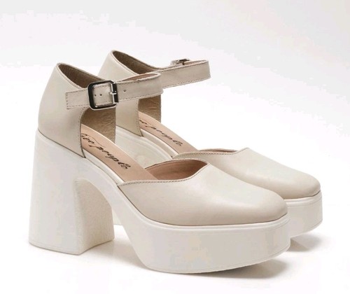 Free People Gwen Beige Leather Mary Jane Platforms Heels Shoes EU Size 40 $158 - Picture 11 of 11