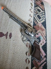 Vintage Gonher No 122 Western Revolver 12 Shot Diecast Toy Cap Gun Made In Spain