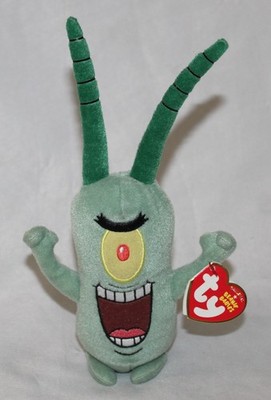 Ty Beanie Baby Sheldon J. Plankton Villain SpongeBob Squarepants 2012 NWT