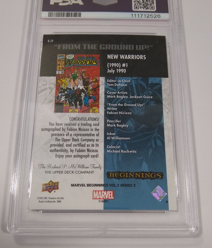 PSA 9 MINT 2024 Upper Deck Marvel Beginnings Vol 2 Ser 2 On Card Auto B-29 NM - Picture 7 of 7