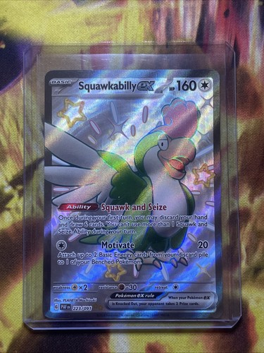 Squawkabilly EX 223/091 Scarlett Violet Paldean Fates Holo Pokemon Trading Card
