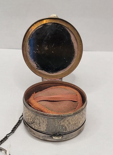 Antik Sterling 227 Silber gehämmert doppelseitig Pulver kompakt Webster 1910 - Bild 12 von 18