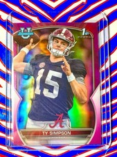 2022 Bowman Chrome U Ty Simpson RC 1st Bowman Pink Refractor #80 Alabama