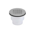 2 In. PVC Shower Drain with Snap-In Stainless Steel Strainer