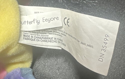 Disney Store Eeyore 2000 Farfalla di Pasqua Mini Bean Bag Peluche nuovo con etichette 8" - Foto 6 di 8