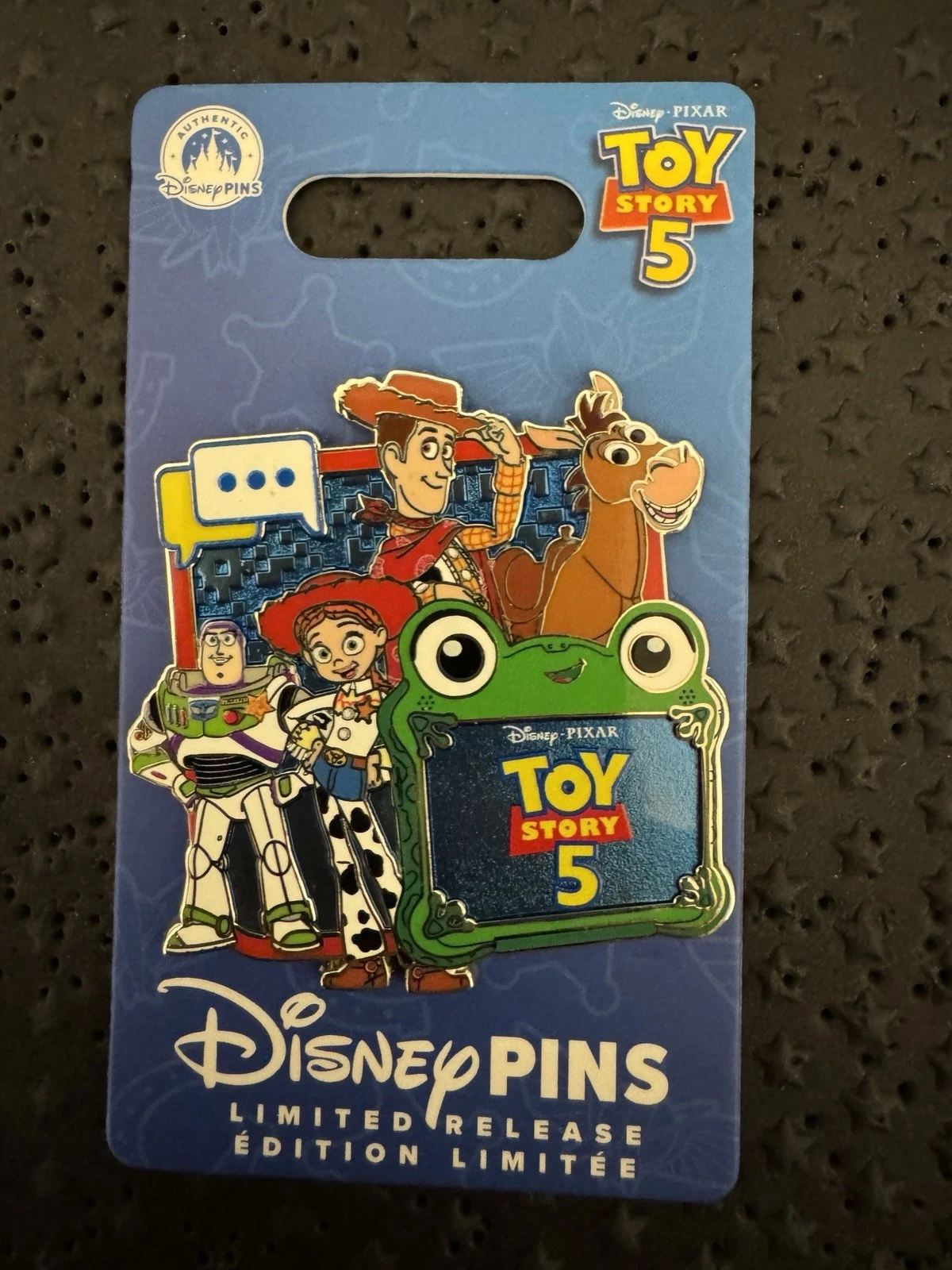 Disney Parks Toy Story 5 Woody, Buzz Lightyear, Jessie, and Bullseye Pin LR
