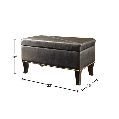 Convenience Concepts Winslow Espresso Storage Ottoman - Picture 3 of 7