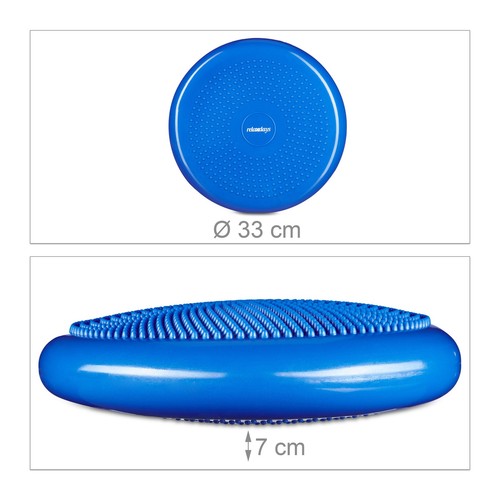 Cuscino propriocettivo blu 1 kg 33 cm Cuscino balance gonfiabile Cuscino fitness - Foto 2 di 5