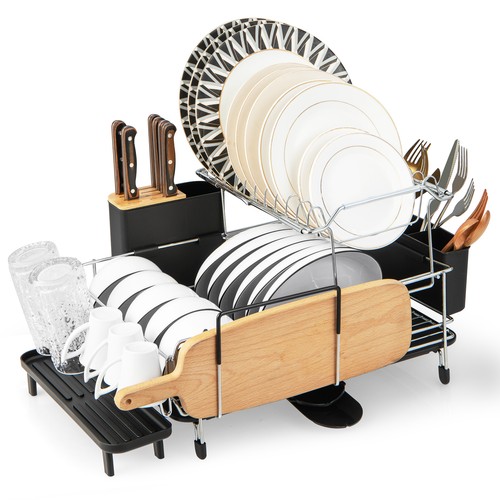 2-Tier Rust-Proof Dish Drying Rack 6 in 1 Drying Rack for Kitchen Dishware - Picture 8 of 9