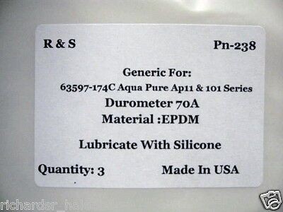 3 Aqua-Pure O-Rings 63597-174C / OR006 / Ap11 & 101 Series/ R&S 238 / EPDM Mat. - Picture 2 of 2