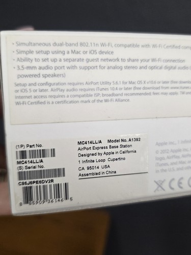 Apple AirPort Express Base Station 802.11n WiFi Router A1392 MC414LL/A - Picture 6 of 10