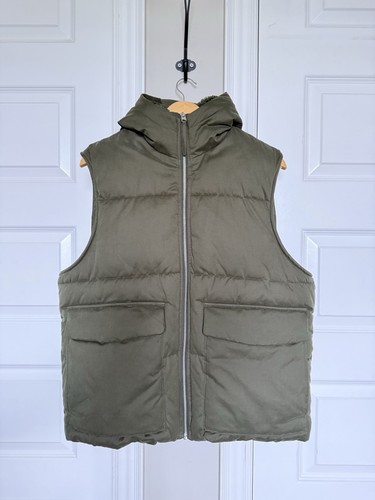 Size M - Zara Olive Green Hooded Puffer Vest - Picture 5 of 12