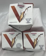 HARIO V60 Coffee Dripper Only 02, Clear, VDR-02. New Bent Box Lot Of 3