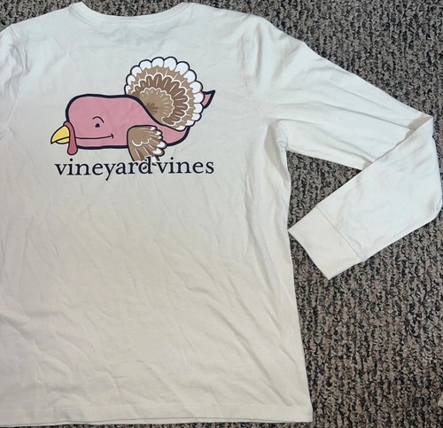 Vineyard Vines Shirt Herren Medium Pullover Tee Truthahn Wal Thanksgiving EUC! 🍀 - Bild 15 von 17