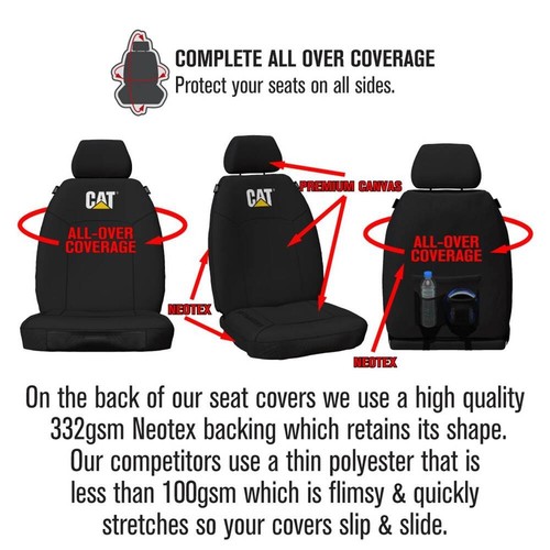 Sperling CAT Canvas Tailor Made Seat Covers - Black, Front - CM244.136 TMCATBLK - Picture 12 of 12