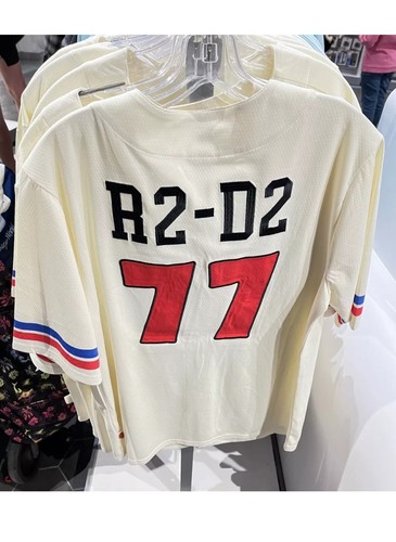 Disney Star Wars R2-D2 Baseball Jersey R2-D2 77 Baseball Jersey XLARGE NEW - Picture 1 of 5